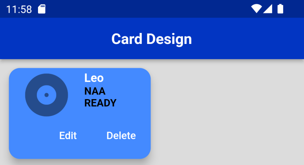 Card Design in Flutter