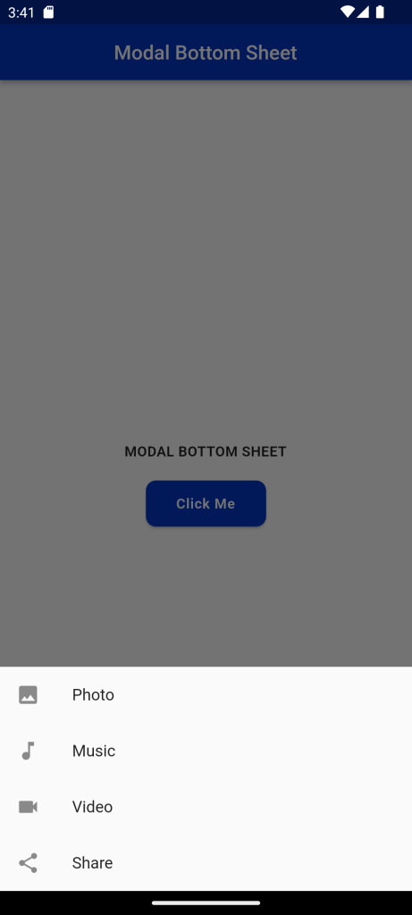 Modal Bottom Sheet in Flutter