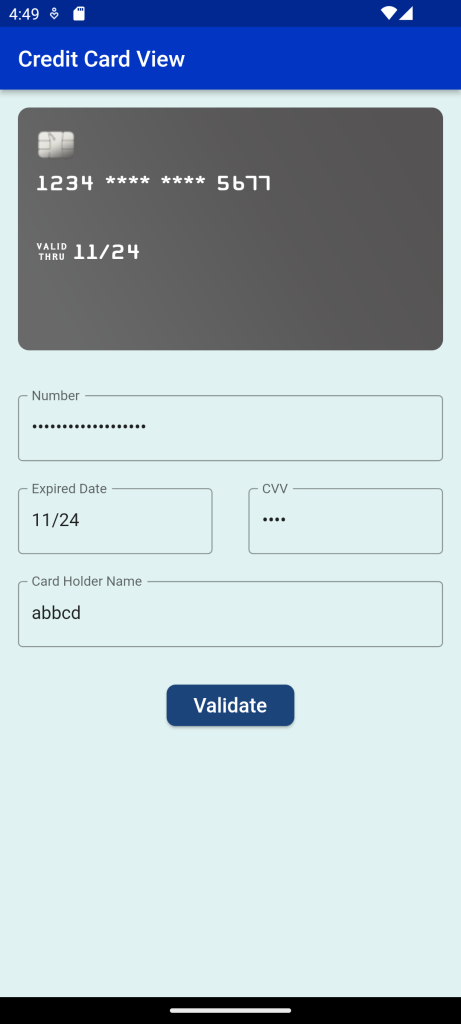 Credit Card View In Flutter