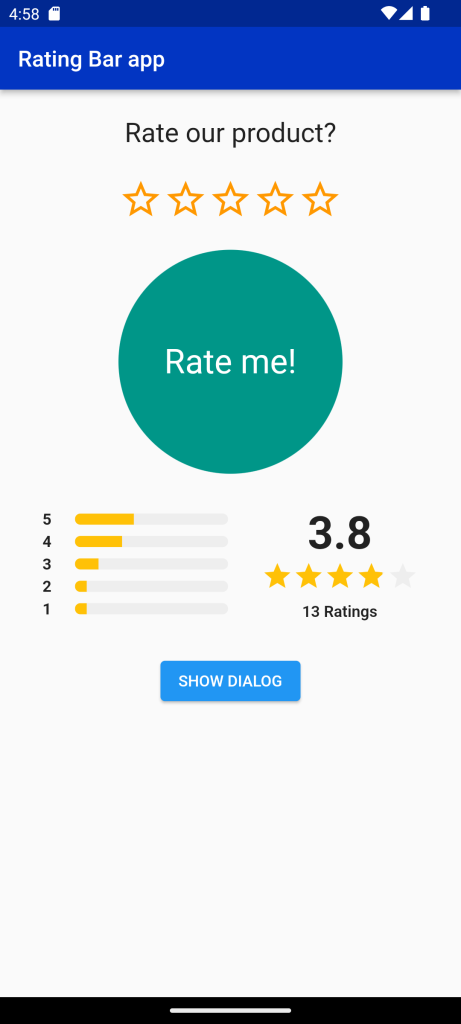 Rating Bar In Flutter