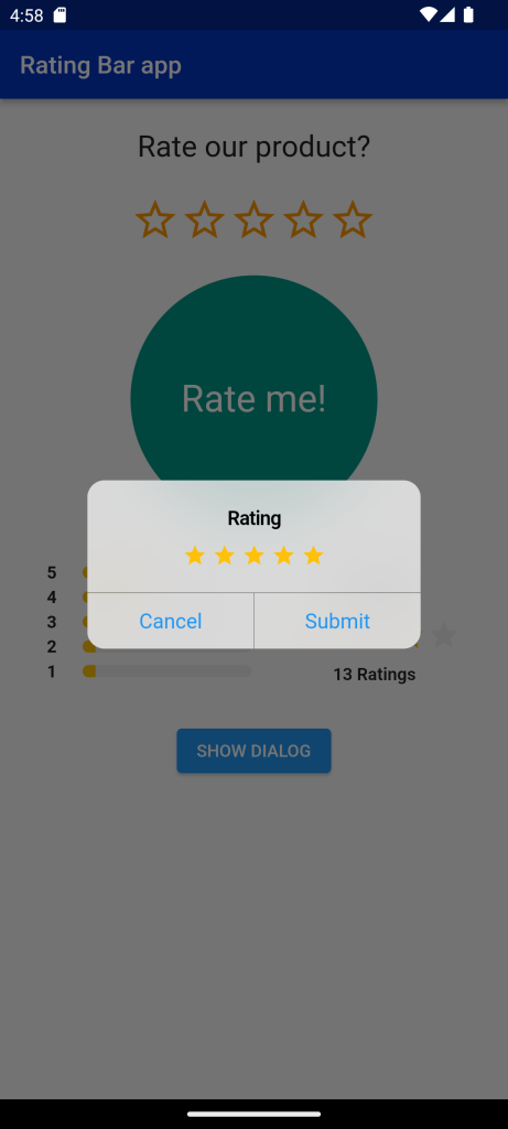 Rating Bar in Flutter