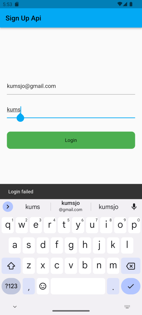 Login Page using api in Flutter