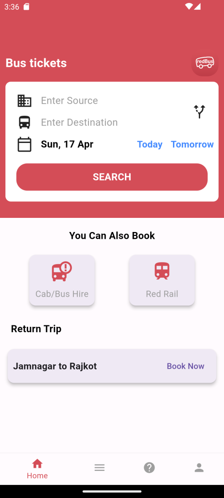 RedBus Ticket Booking Flutter